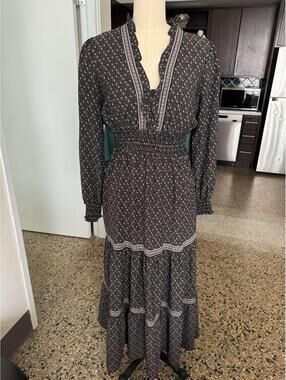 Max Studio Maxi Dress Long sleeve Sz M Womens